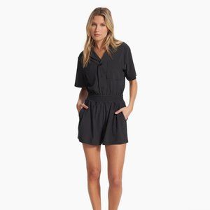 Vuori Villa Romper, Women's Lightweight Romper, Black, XXS